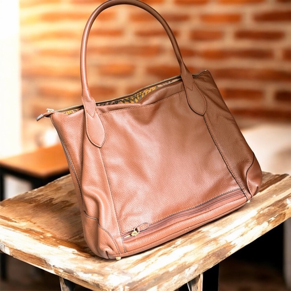 Lodis Rich Brown Leather Tote - Picture 7 of 7